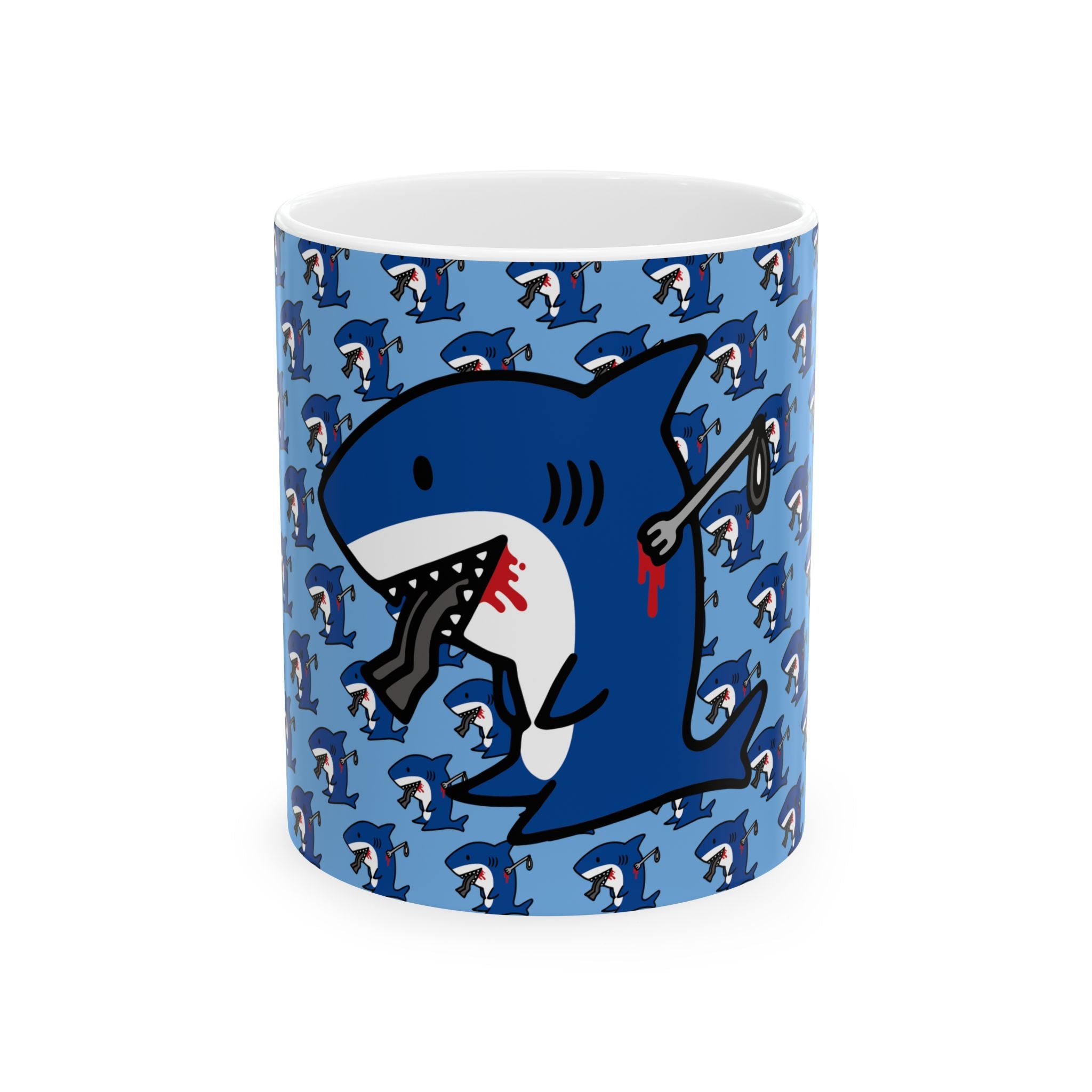 Blue Slit Gill Ceramic Mug, (11oz, 15oz)